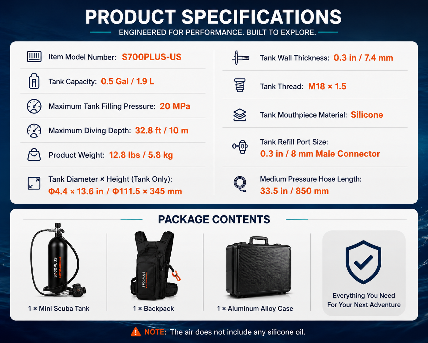 Vevor ProDive Mini Scuba Tank — 1.9L Portable Underwater Breathing System