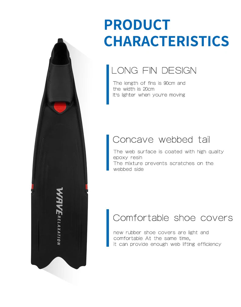 Elite Long Blade Freediving Fins – Built for Speed, Depth & Performance