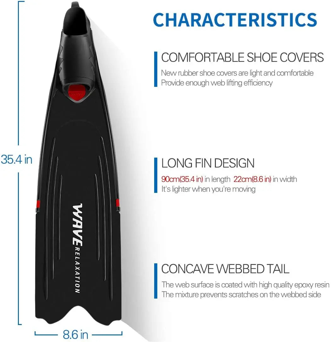 Elite Long Blade Freediving Fins – Built for Speed, Depth & Performance