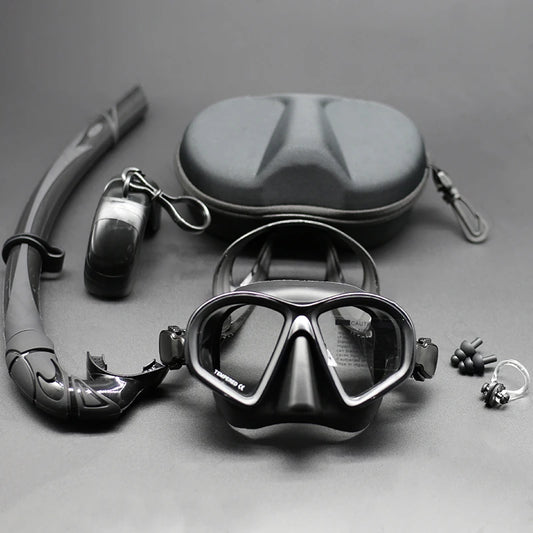 Premium Scuba & Snorkeling Set – Tempered Glass Mask with Dry Snorkel