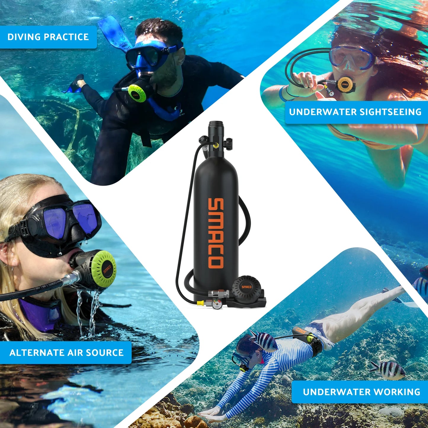 SMACO S700 Pro Mini Scuba Tank – 25-30 Minute Dive System