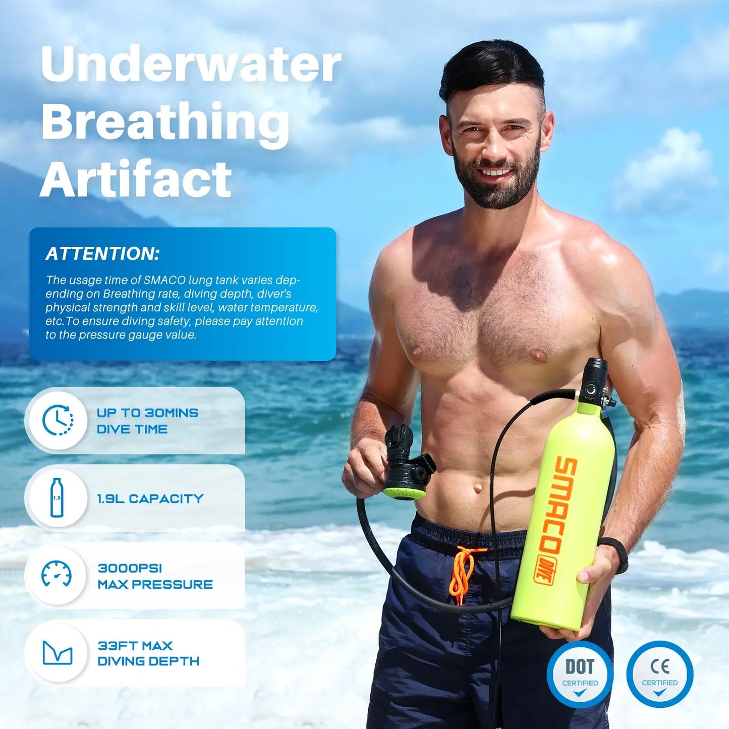 SMACO S700 Pro Mini Scuba Tank – 25-30 Minute Dive System