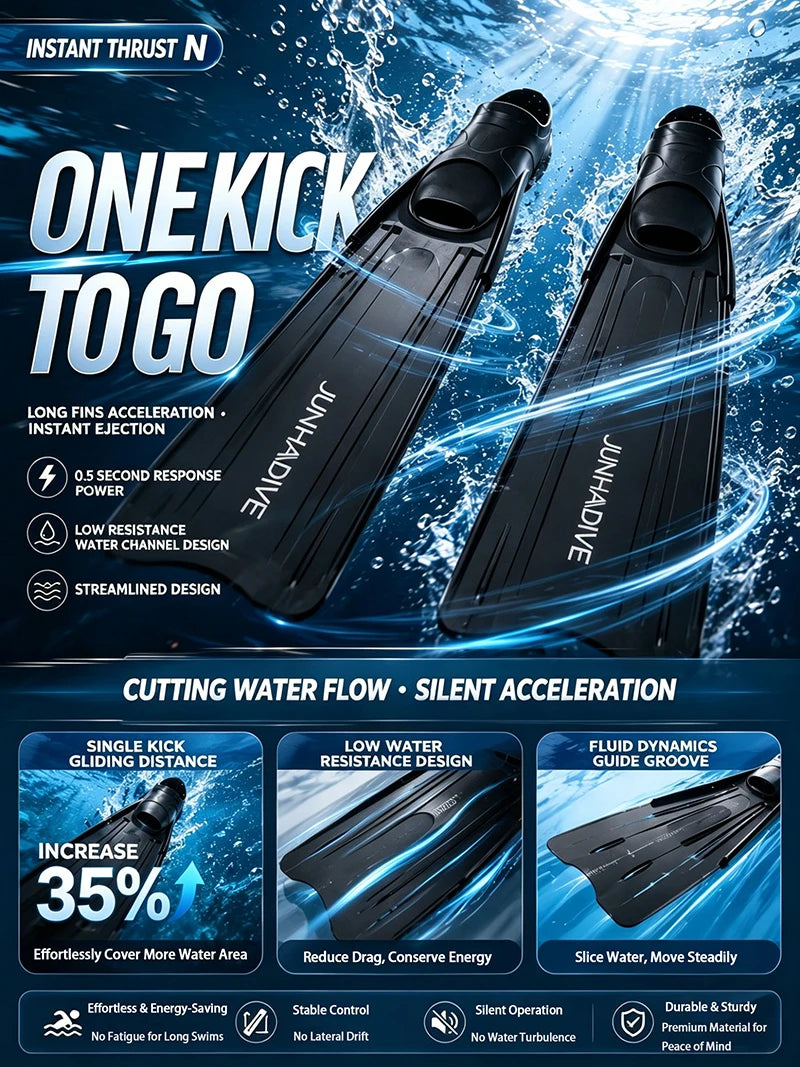 Freediving Long Fins F6813 – Lightweight Performance Swim Flippers