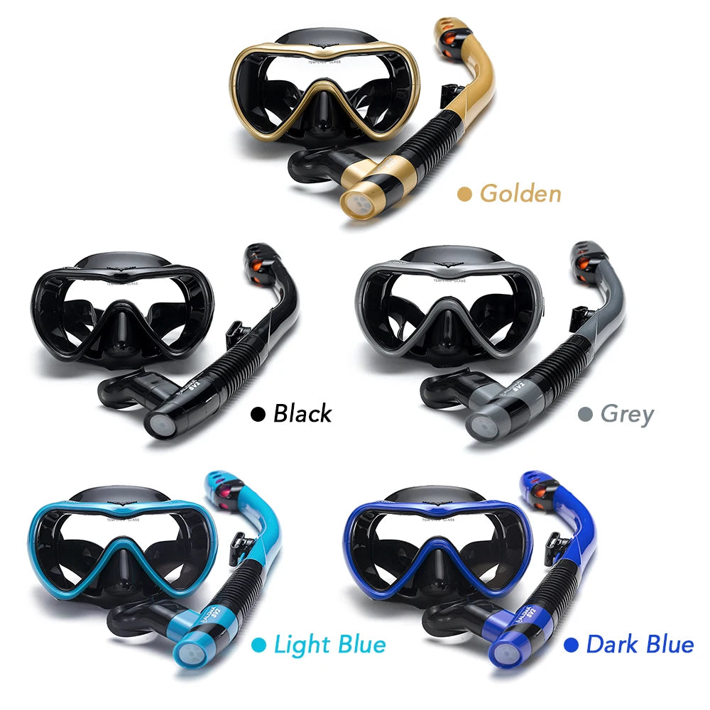 Leakproof Snorkel Set – Anti-Fog Diving Mask & Dry Top Snorkel