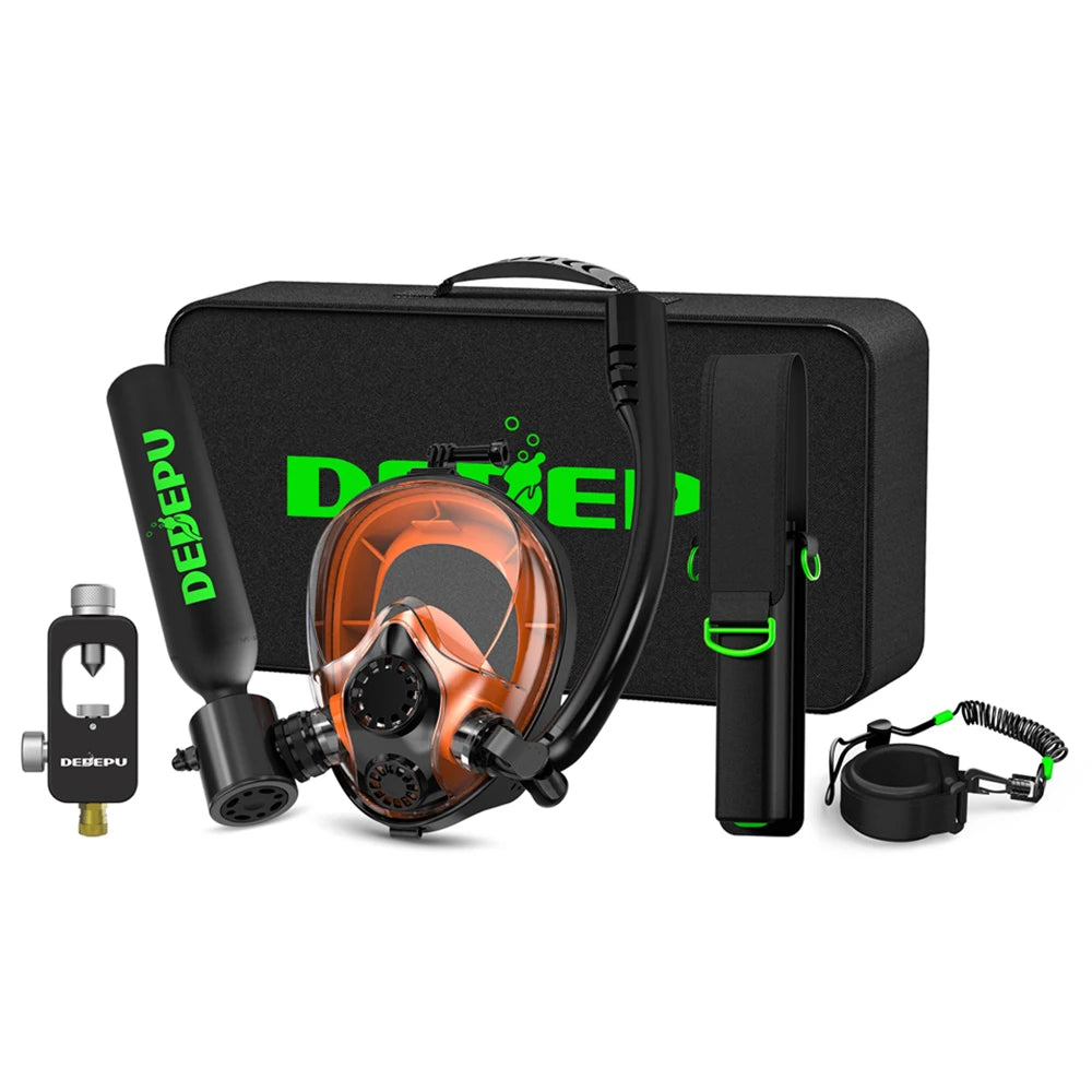 DEDEPU Portable Scuba Tank with Full Face Mask – Explore More Underwater