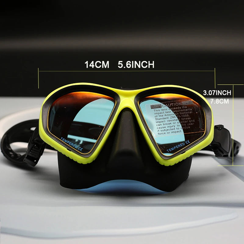Premium Scuba & Snorkeling Set – Tempered Glass Mask with Dry Snorkel
