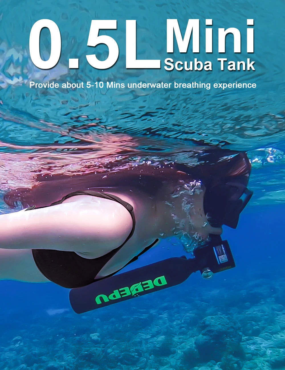 DEDEPU Portable Scuba Tank with Full Face Mask – Explore More Underwater