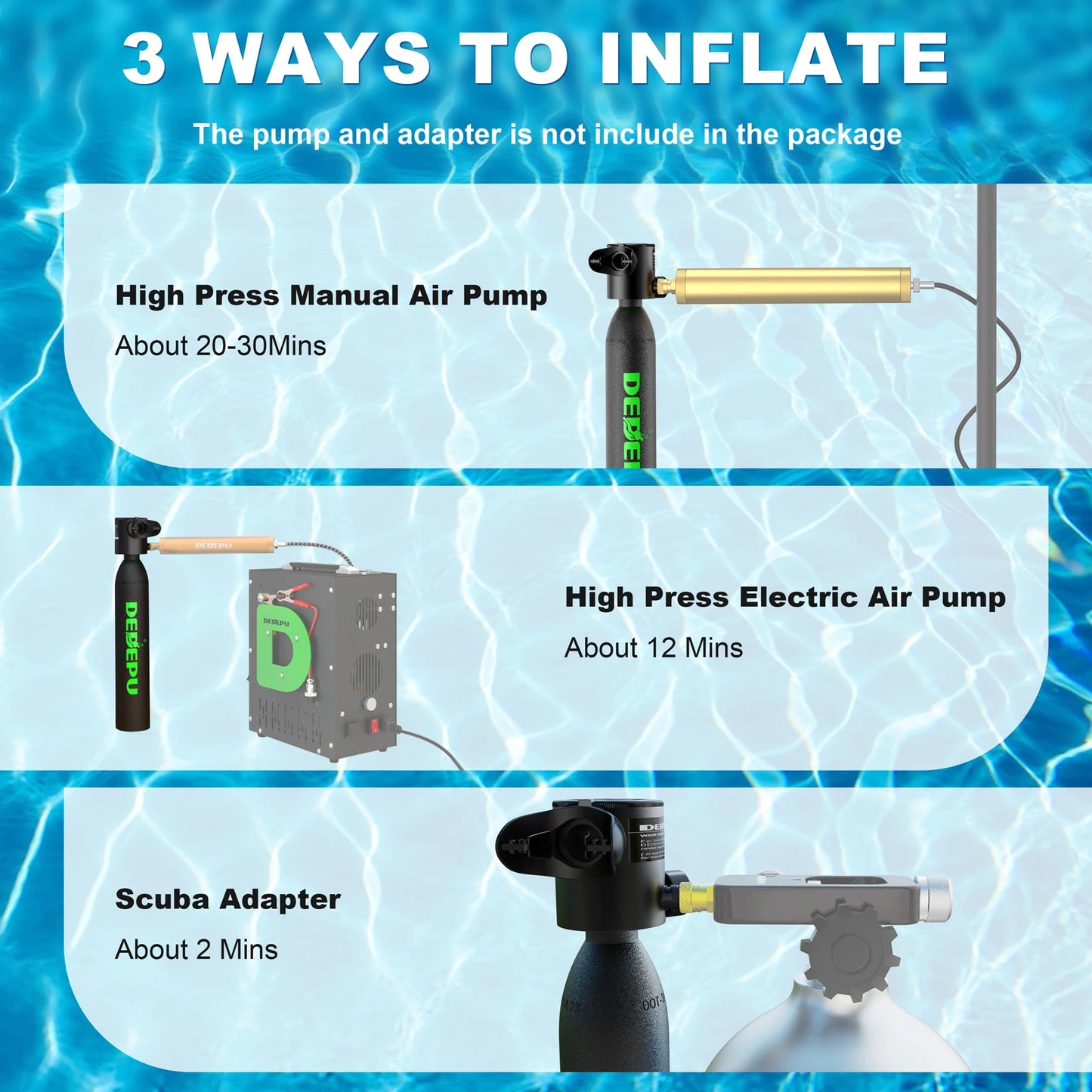 DEDEPU Portable Scuba Tank with Full Face Mask – Explore More Underwater