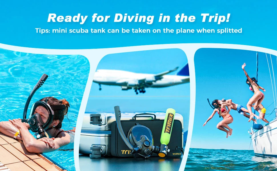TRIMIX 0.5L Mini Scuba Tank & Snorkeling Mask Kit