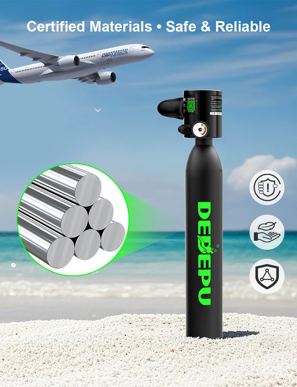 DEDEPU Portable Scuba Tank with Full Face Mask – Explore More Underwater