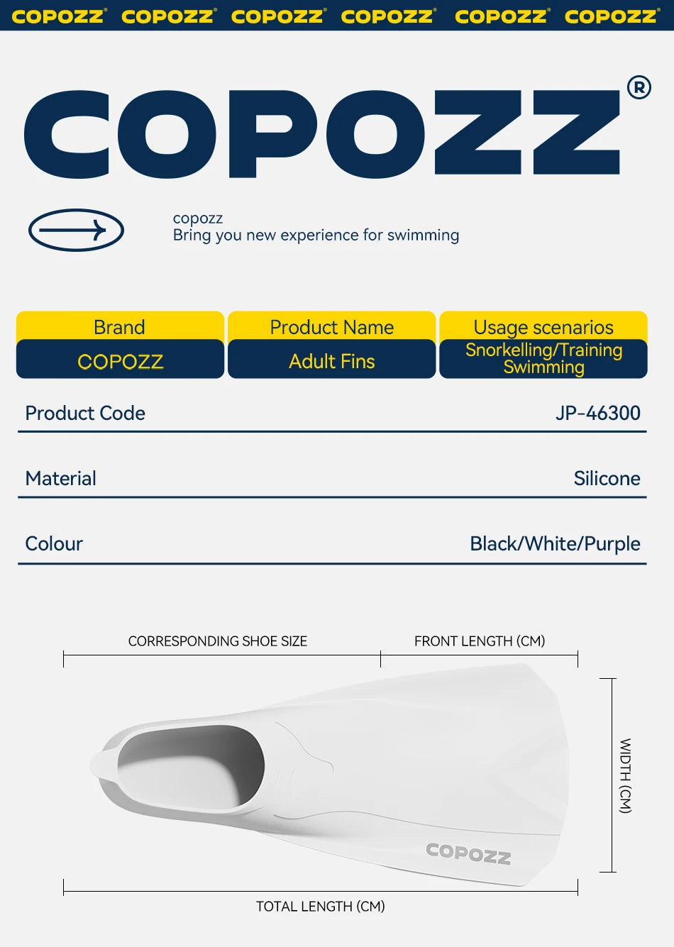 COPOZZ Performance Swim Fins – Speed & Comfort Underwater