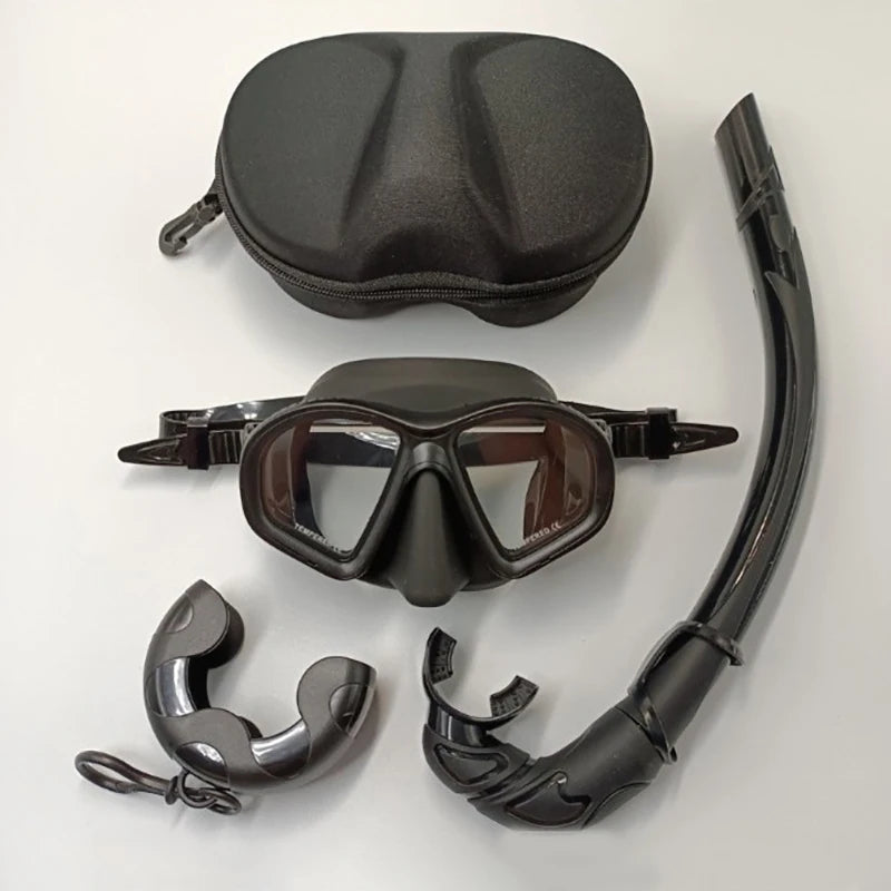 Premium Scuba & Snorkeling Set – Tempered Glass Mask with Dry Snorkel